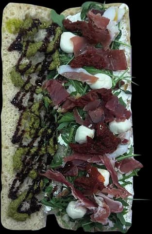 L'Italien, ciabatta garnie, vue de dessus